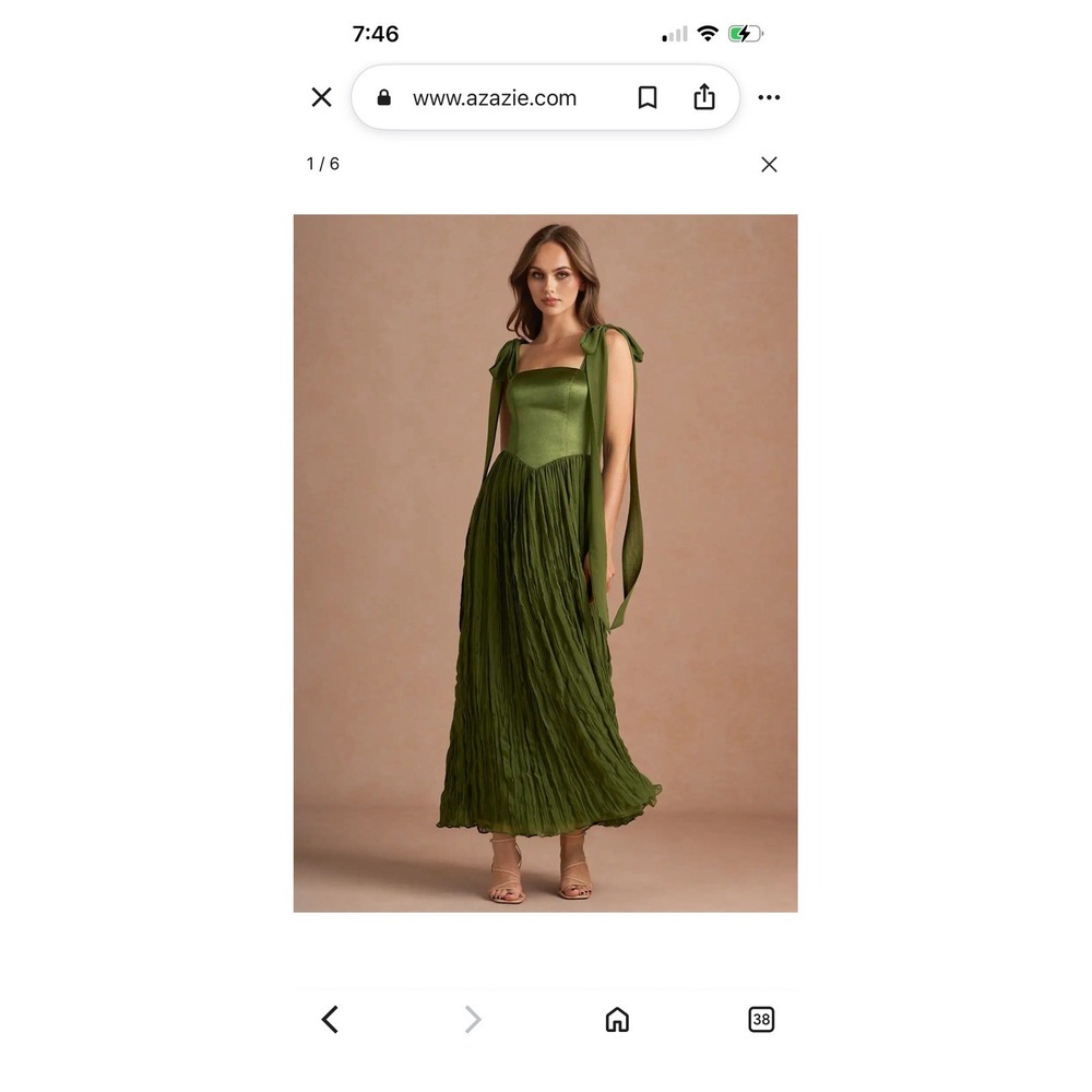 Azazie Atelier Women's Sammie Bridesmaid Midi Or Maxi Dress Fern Green Size 10